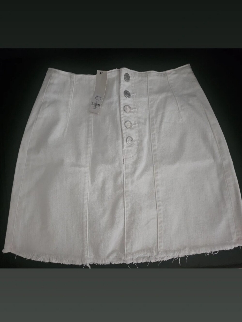 Francesca's Collections White Button-Front Mini Skirt